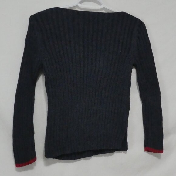 VTG POLO JEANS CO. Ralph Lauren | small | Navy Ribbed Patriotic USA Flag Sweater - Picture 10 of 16